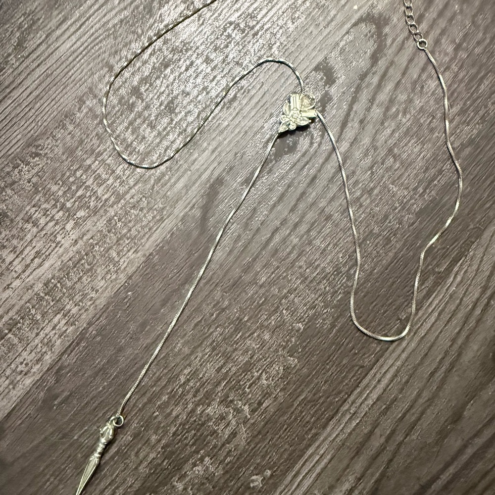 Free People Boho Silver Necklace with Pendant